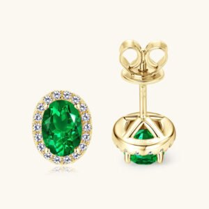 Oval Emerald Stud Earrings