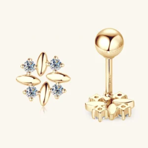 K-EMO-569 10k gold moissanite earrings