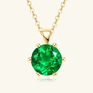 Classic Six-Prong Emerald Necklace