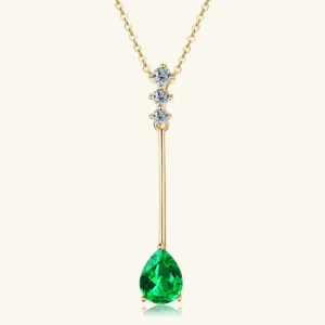 Drop Shape Emerald Necklace