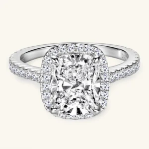 4 Carat Sugar Cube Moissanite Ring