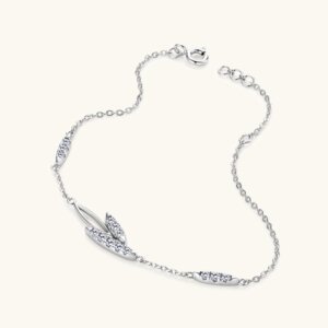 Leaf Moissanite Bracelet - SLIVER