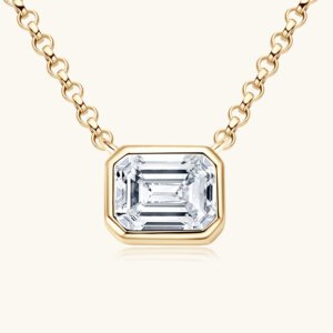 All-match square S925 sterling silver necklace