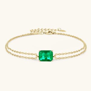 Square Emerald Bracelet - GOLDEN