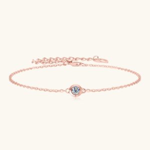 Small UFO Moissanite Bracelet - Rose Gold