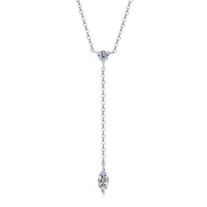 Marquise Moissanite Necklace - SLIVER