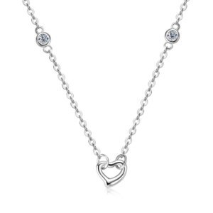 Heart Moissanite Necklace - SLIVER