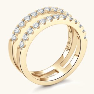Double row moissanite ring - 7.5, Golden