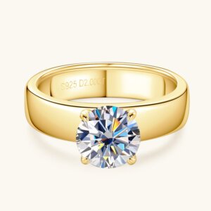 Four-claw moissanite ring - US 10, GOLDEN