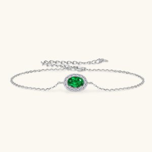 Oval Emerald Bracelet - SLIVER