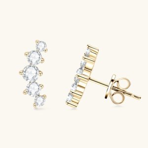 ins smile moissanite earrings - GOLDEN