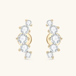 ins smile moissanite earrings