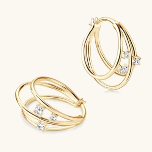 New Temperament Girl Moissanite Earrings - GOLDEN