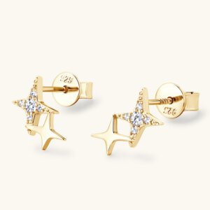 Star Moissanite Earrings - GOLDEN