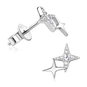 Star Moissanite Earrings - SLIVER