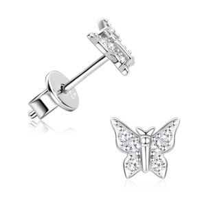Fashion Butterfly Moissanite Earrings - SLIVER