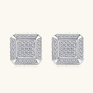 Hip-Hop Style 10K Gold Moissanite Earrings