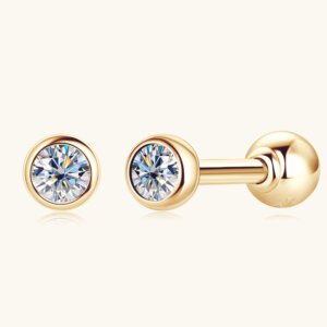 Ladies 10K Gold Moissanite Earrings