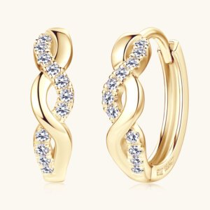 Cross 10K Gold Moissanite Diamond Earrings