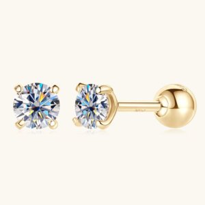 Classic 10K Gold Moissanite Earrings