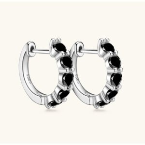 New Korean Dongdaemun Moissanite Earrings - Black