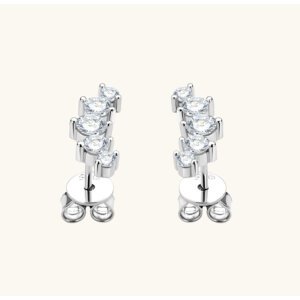 ins smile moissanite earrings - SLIVER