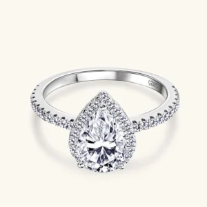 pear moissanite ring