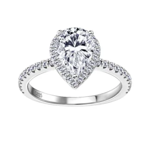pear moissanite ring